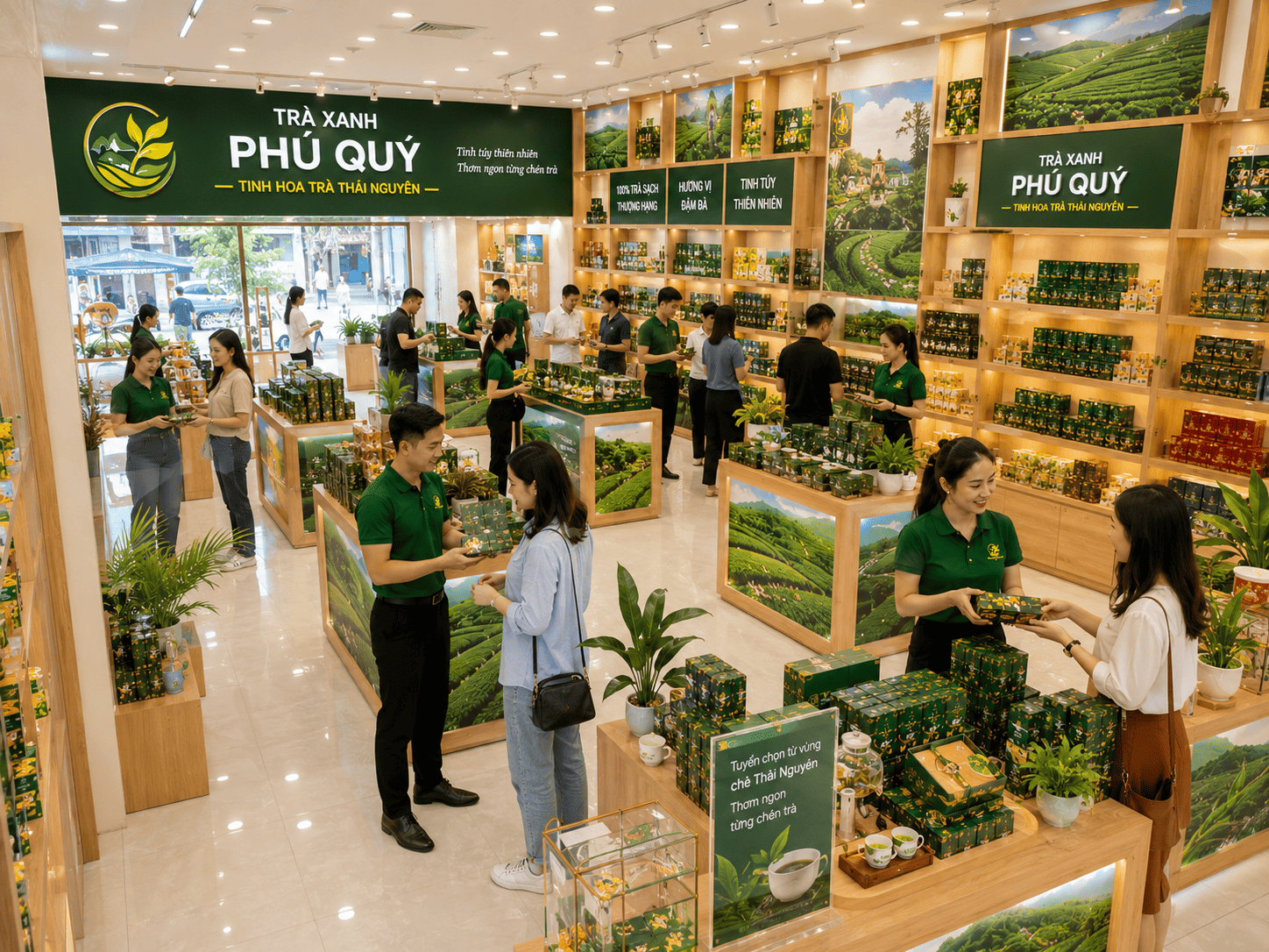 trà xanh phú quý - chè thái nguyên tân cương thượng hạng