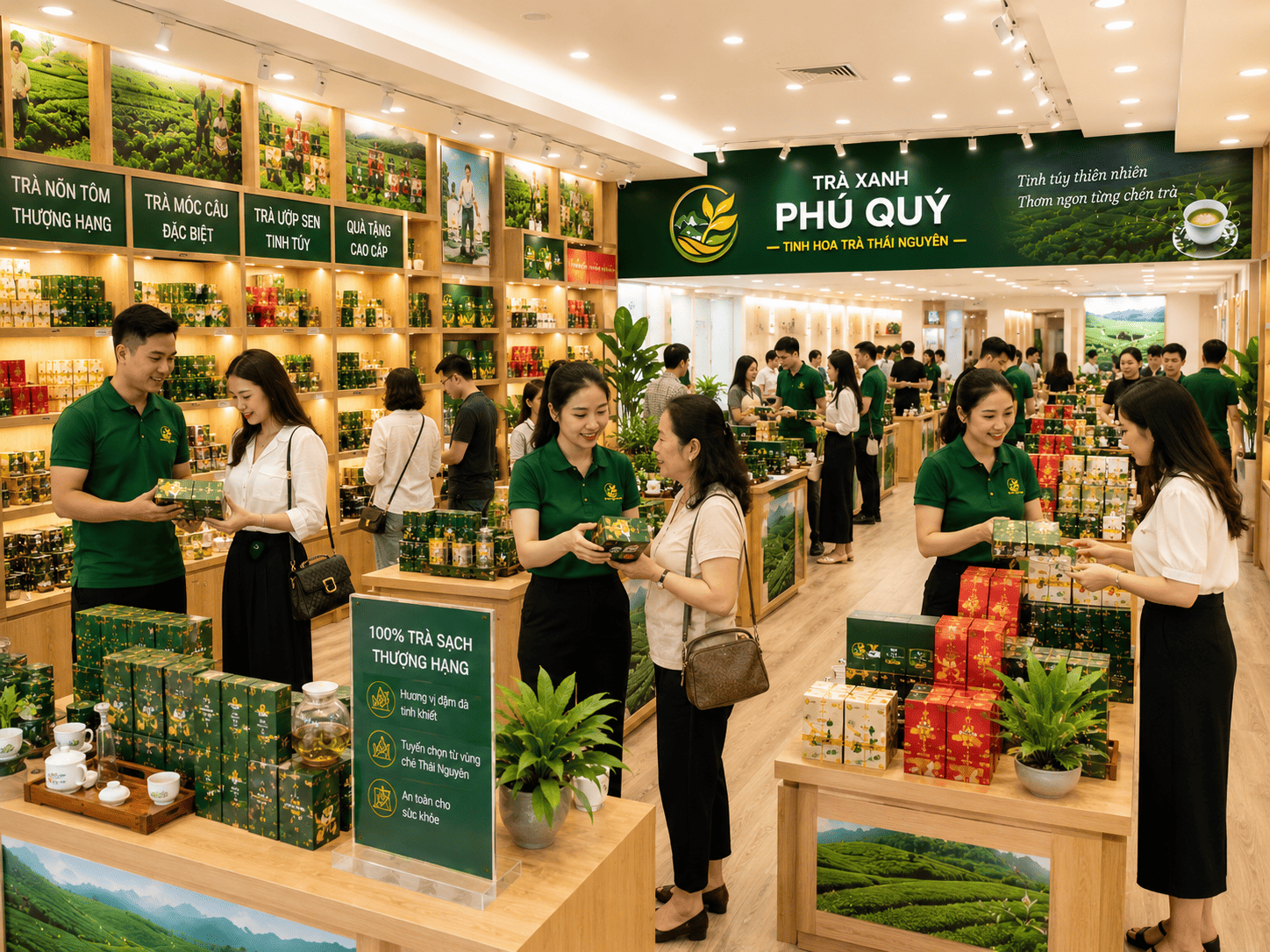trà xanh phú quý - chè thái nguyên tân cương thượng hạng